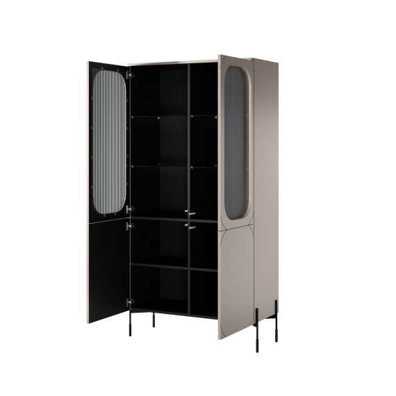 Vitrineskap Sonatia 104 - cashmere - 4 dører