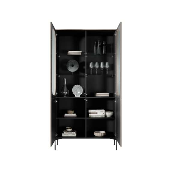 Vitrineskap Sonatia 104 - cashmere - 4 dører