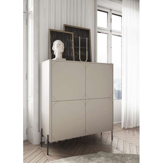 Skap Sonatia 124x140 - cashmere - 4 dører