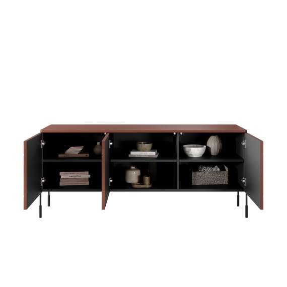 Tv-benk Sonatia 154 - rustikk rød - 3 dører