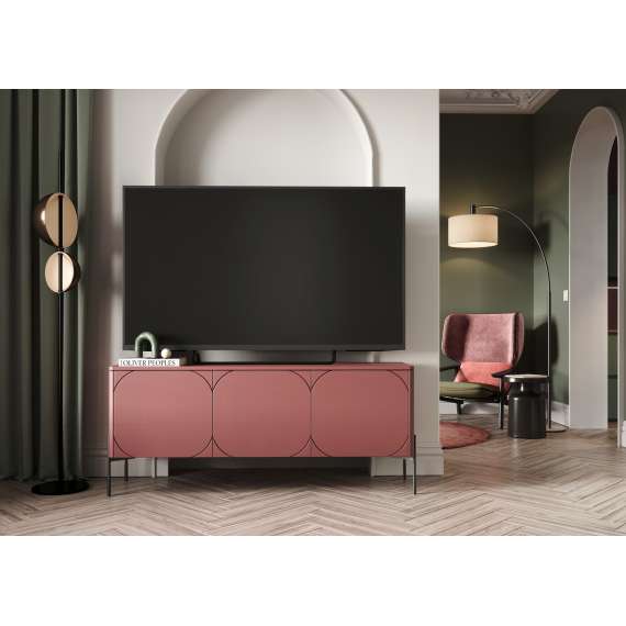 Tv-benk Sonatia 154 - rustikk rød - 3 dører