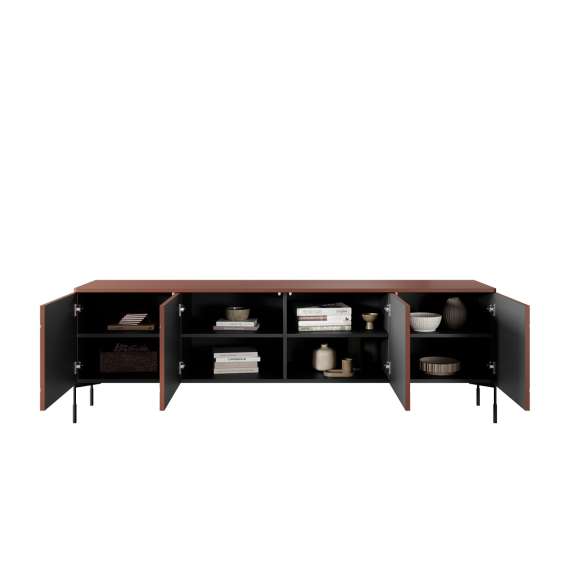 Tv-benk Sonatia 204 - rustikk rød - 4 dører