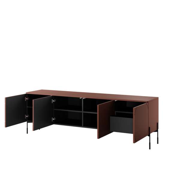 Tv-benk Sonatia 204 - rustikk rød - 4 dører