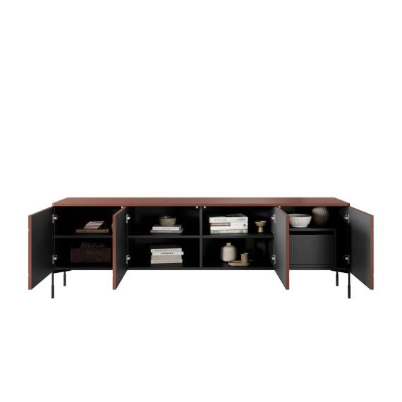 Tv-benk Sonatia 204 - rustikk rød - 4 dører