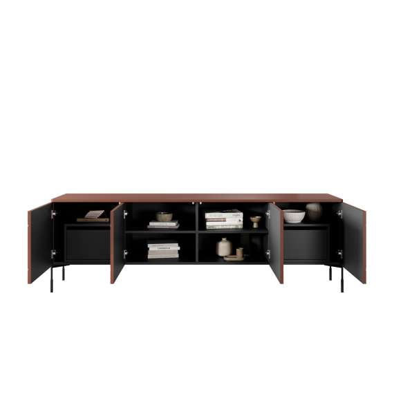 Tv-benk Sonatia 204 - rustikk rød - 4 dører