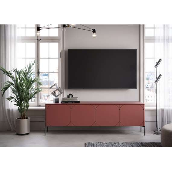 Tv-benk Sonatia 204 - rustikk rød - 4 dører