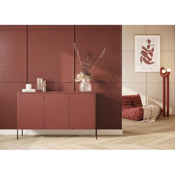 Skjenk Sonatia 154 - rustikk rød - 3 dører
