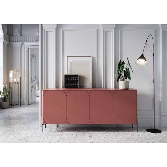 Skjenk Sonatia 204 - rustikk rød - 4 dører