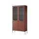 Vitrineskap Sonatia 104 - rustikk rød - 4 dører