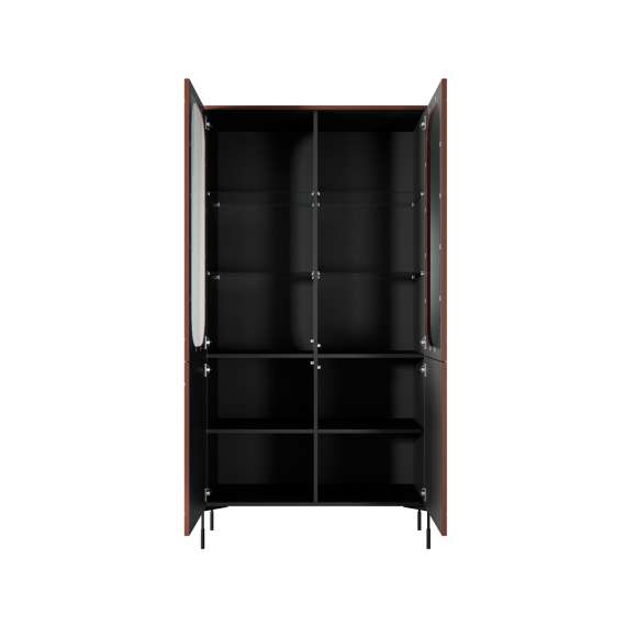 Vitrineskap Sonatia 104 - rustikk rød - 4 dører