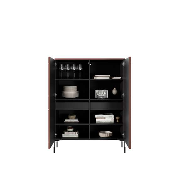 Skap Sonatia 124x140 - rustikk rød - 4 dører