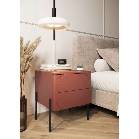 Nattbord Sonatia 49x55 - rustikk rød - 4 dører