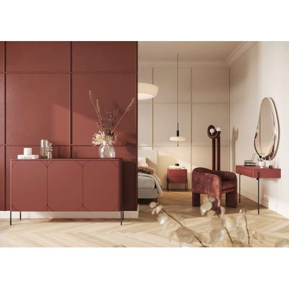 Stuebord Sonatia ø49 - rustikk rød - metallben