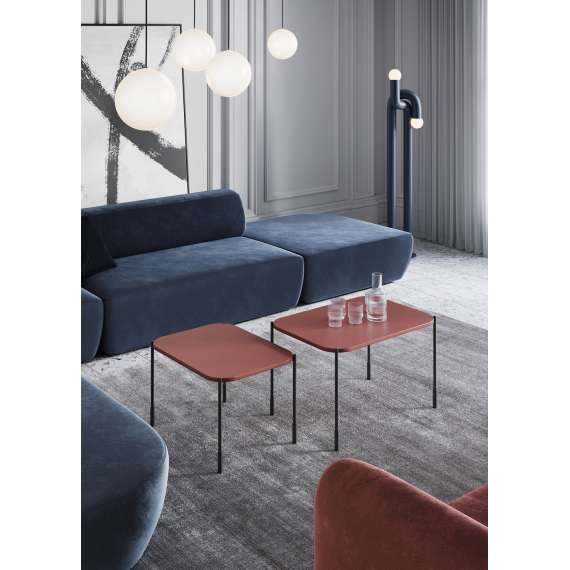 Stuebord Sonatia 70x50 - rustikk rød - metallben