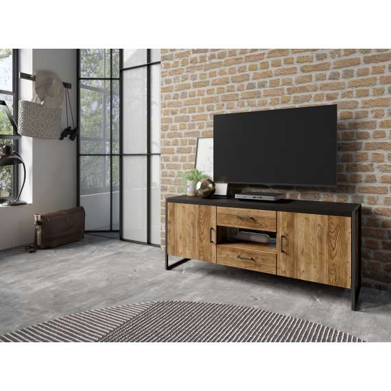 TV-benk Tarabo 154x68 cm - Trelook - Svart matt