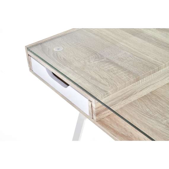 Skrivebord Pena 120x60 cm - eik sonoma - hvit matt