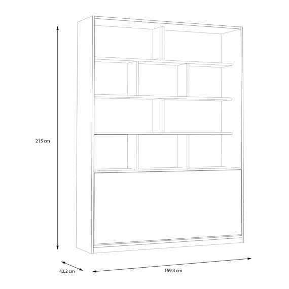 Reol med skrivebord Smarta 160 cm - Bokhylle - Flere hyller