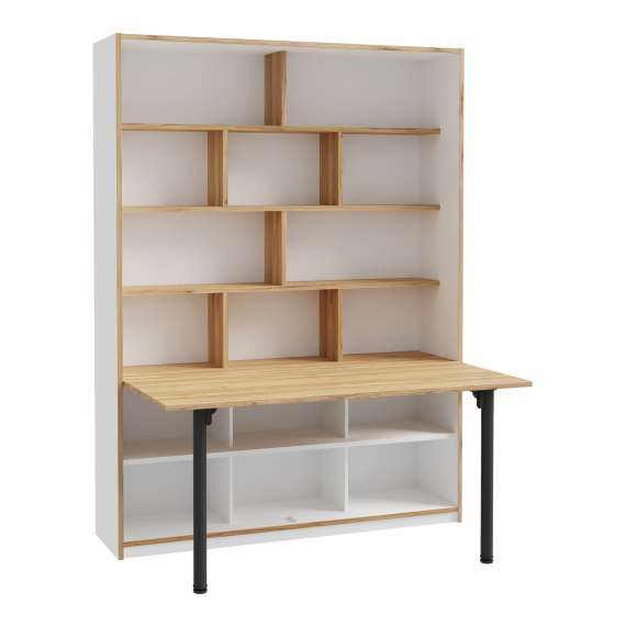 Reol med skrivebord Smarta 160 cm - Bokhylle - Flere hyller