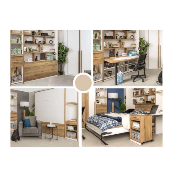 Reol med skrivebord Smarta 160 cm - Bokhylle - Flere hyller