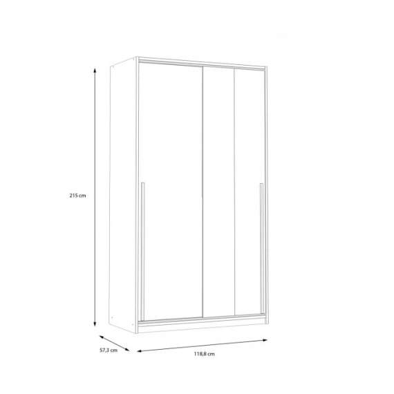 Garderobe Smarta 119 cm - med skyvedører