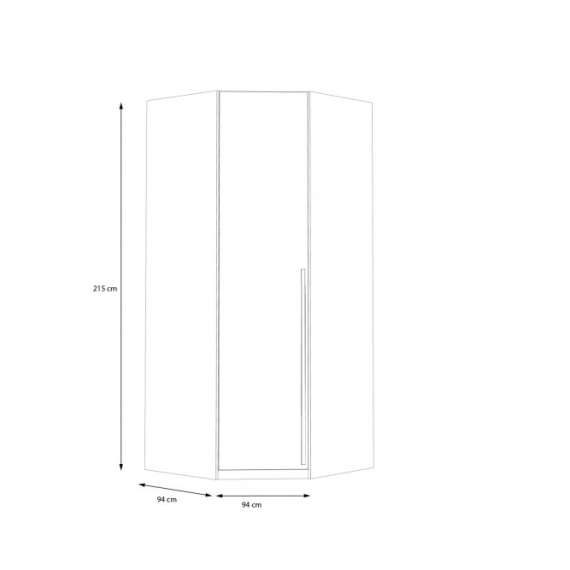 Hjørnegarderobe Smarta 94 cm - garderobe med dør