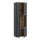 Vitrineskap Adia 73x211 cm - grafitt wolfram - eik artisan