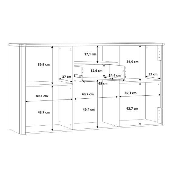 Skjenk Adia 158x86 cm - 3 dører - 1 skuff