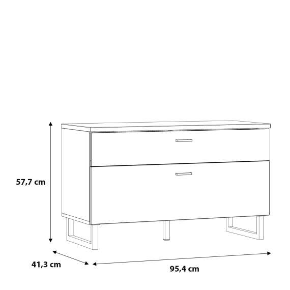 Tv-benk Adia 96x58 cm - med metallben - Høy