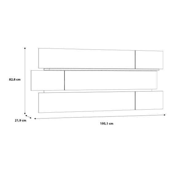 Vegghylle Adia 195 cm - Eik - Veggpanel