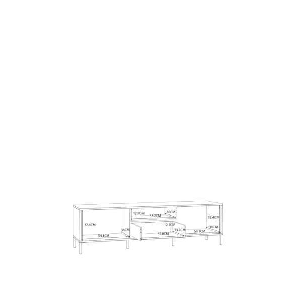 Tv-benk Atrice 169x48 cm - med ben - Sand matt