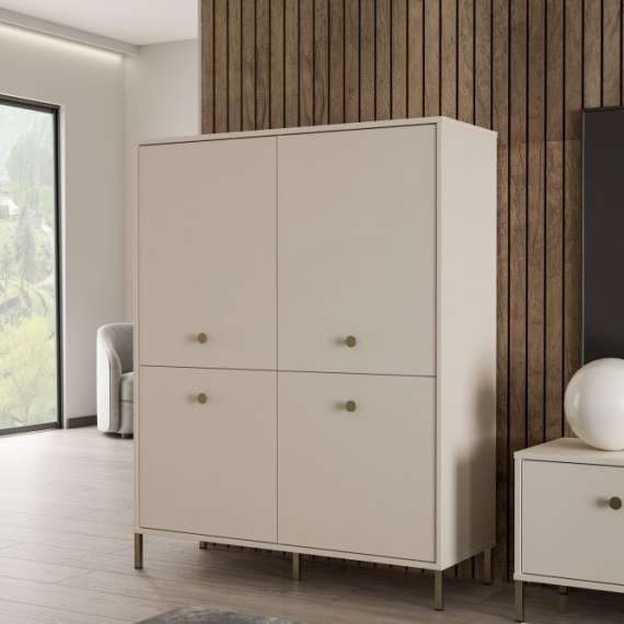 Skap Atrice 114x144 cm - med ben - 4 dører