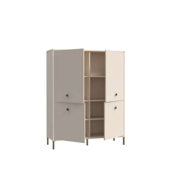 Skap Atrice 114x144 cm - med ben - 4 dører