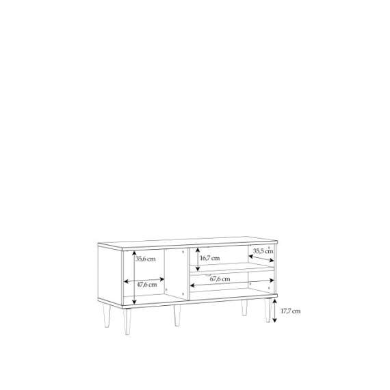 Tv-benk Calasetta 120x58 cm - med ben - Flettet front