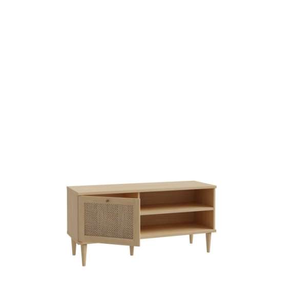 Tv-benk Calasetta 120x58 cm - med ben - Flettet front