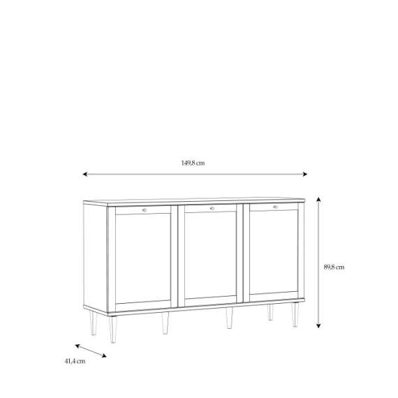 Skjenk Calasetta 150x90 cm - med ben - Flettet fronter