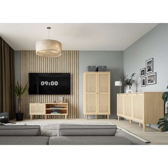 Skjenk Calasetta 150x90 cm - med ben - Flettet fronter