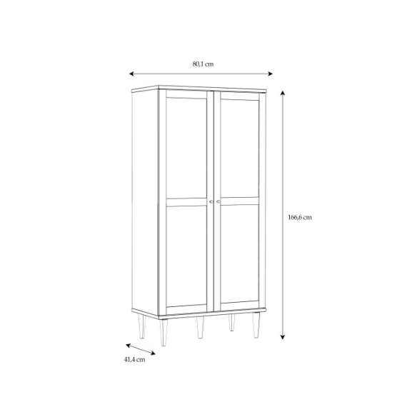 Høyskap Calasetta 80x167 cm - med ben - Flettet fronter