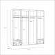 Garderobeskap Belardo 205x212 cm - 4 dører - 2 skuffer