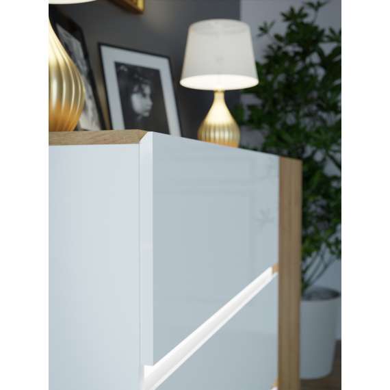 Garderobeskap Belardo 250x210 cm - 5 dører - 2 skuffer