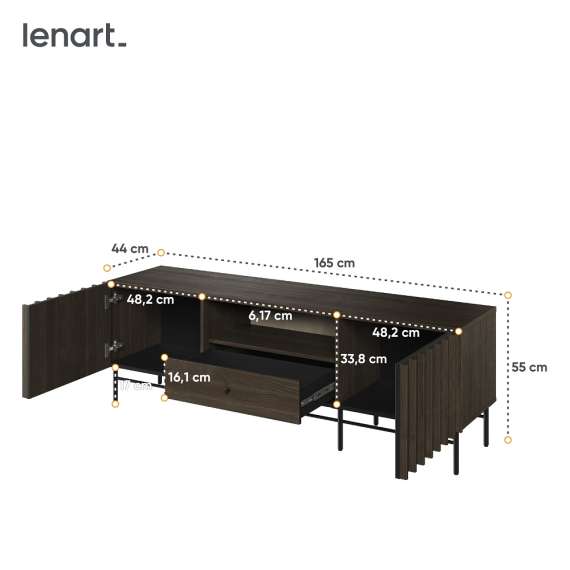 Tv-bord Piemonte 165x55 cm - med ben