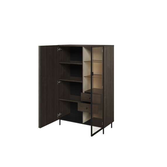 Vitrineskap Piemonte 92x144 cm - med ben - Glassdør