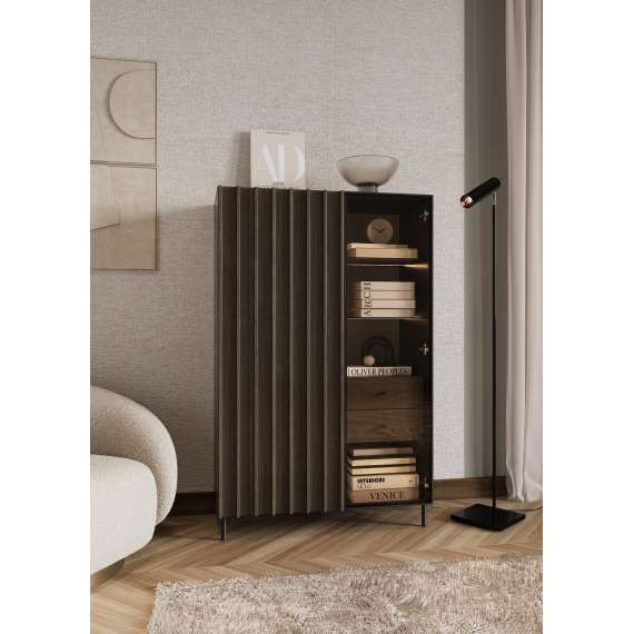 Vitrineskap Piemonte 92x144 cm - med ben - Glassdør