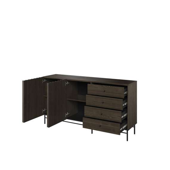 Skjenk Piemonte 165x87 cm - med ben - 3 skuffer - 2 dører