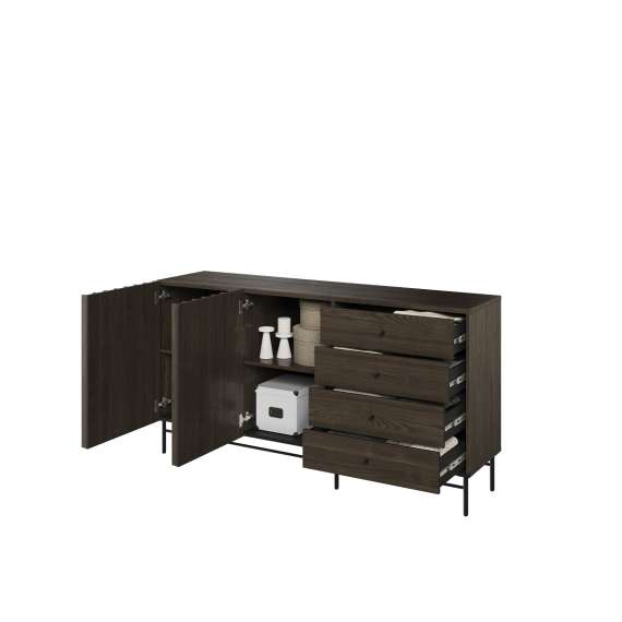 Skjenk Piemonte 165x87 cm - med ben - 3 skuffer - 2 dører