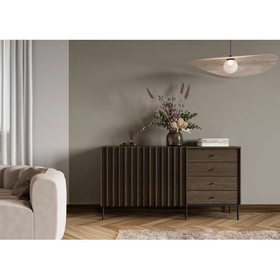 Skjenk Piemonte 165x87 cm - med ben - 3 skuffer - 2 dører