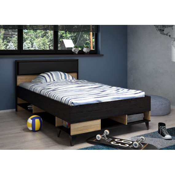 Seng Lya 120x200 cm - med oppbevaring - Flere hyller