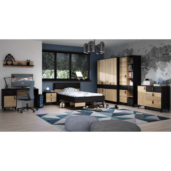 Seng Lya 120x200 cm - med oppbevaring - Flere hyller