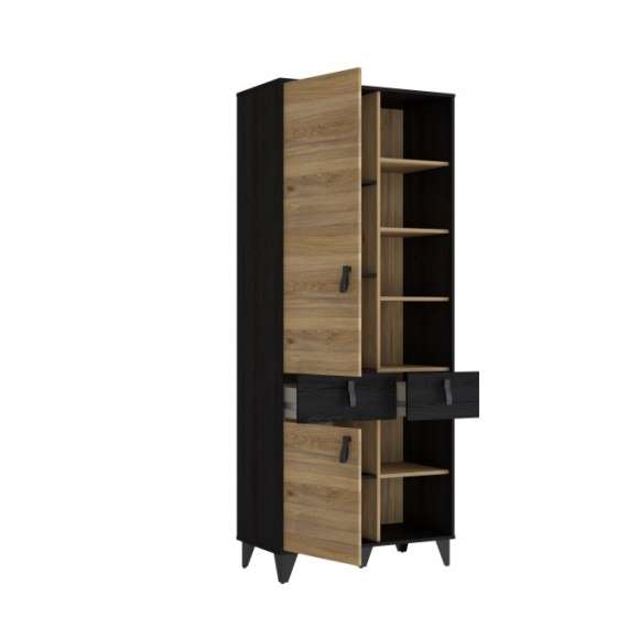 Reol - høyskap Lya 83x200 cm - 2 dører - 2 skuffer