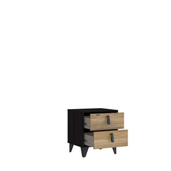 Nattbord Lya 49x54 cm - 2 skuffer - med ben