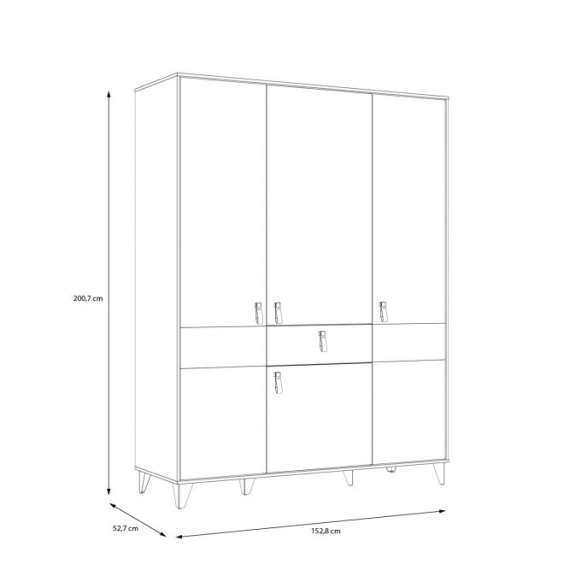 Garderobeskap Lya 153x200 cm - med ben